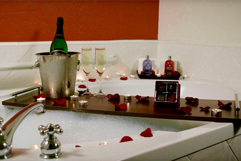 bath tub with wine